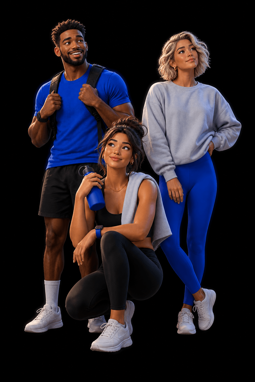 Three people preparing for movement, recovery, and a healthier week